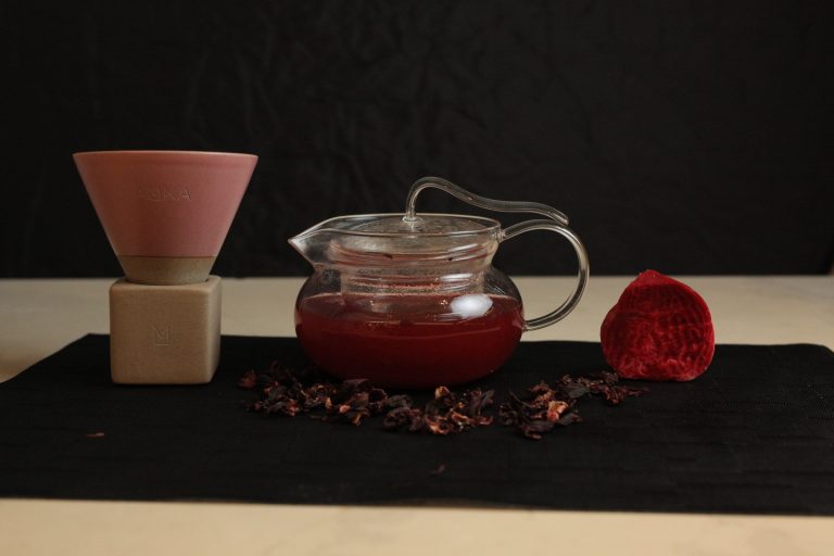 Freshly prepared tea at Café AMKA