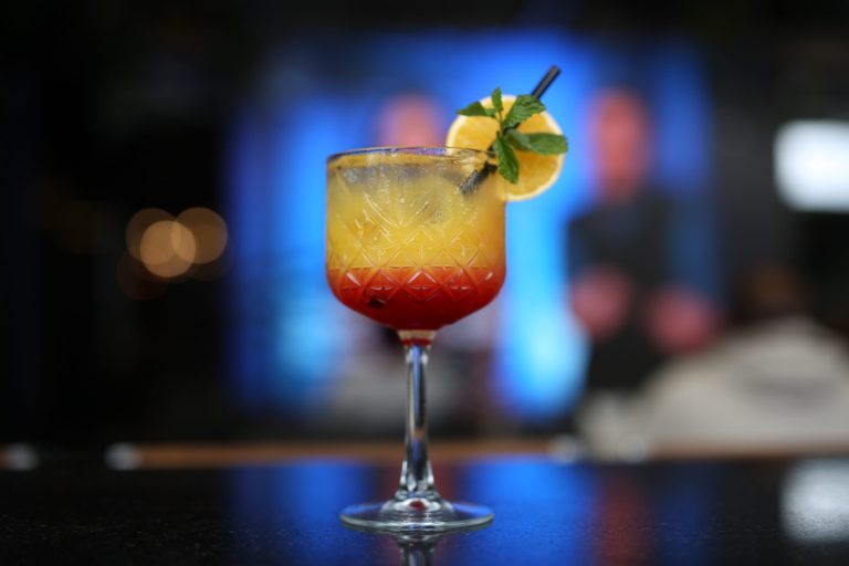 Fresh signature beverage served at Café AMKA