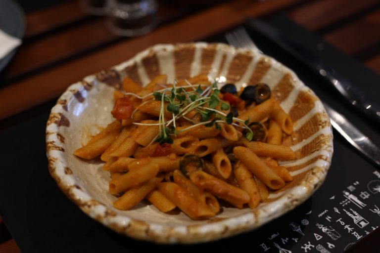 Penne Arrabiata served at Café AMKA